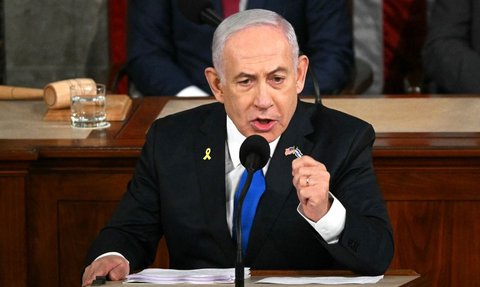 Pidato 1 Jam, Netanyahu Dapat 50 Kali Tepuk Tangan Riuh di Kongres AS dan di Saat yang Sama Jet Tempur Israel Bombardir Gaza