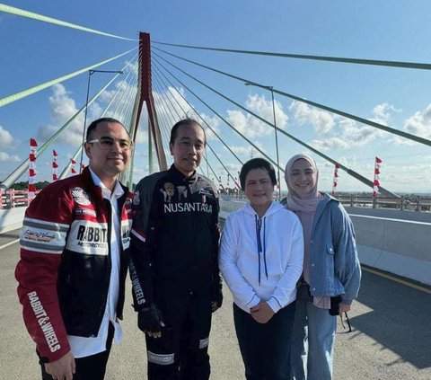 10 Potret Raffi Ahmad Ikut Resmikan Jembatan Bersama Jokowi di Kaltim, Sempat Motoran Menyusuri IKN