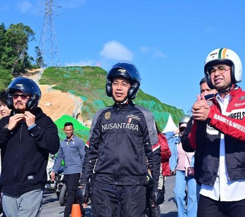 10 Photos of Jokowi Riding a Motorcycle Accompanied by Artists, Styled Like a Biker