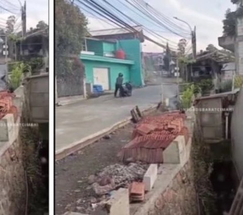 Viral Pemotor Nekat Terobos Jalan Baru Dicor di Bandung Barat, Endingnya Bingung Tak Dapat Bantuan