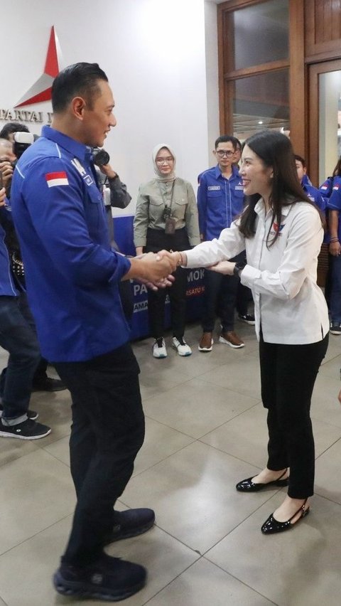 FOTO: Ketua Harian Nasional DPP Partai Perindo Angela Tanoesoedibjo Silaturahmi Politik ke Markas Demokrat