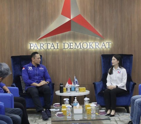 FOTO: Ketua Harian Nasional DPP Partai Perindo Angela Tanoesoedibjo Silaturahmi Politik ke Markas Demokrat