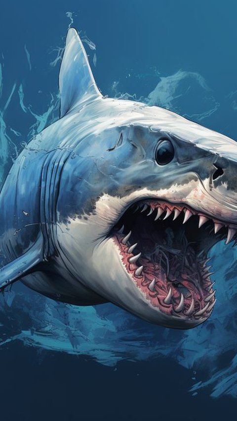 Hiu purba yang memilki bentuk aneh dan menyeramkan.