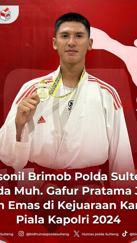 Sosok Bripda  Gafur Pratama Janis, Anggota Brimob Tampan Raih Emas di Kejuaraan Karate Piala Kapolri