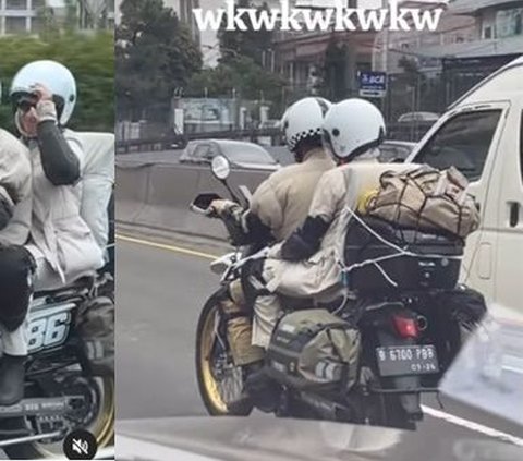 Aksi Nekat Bule Boncengan Motor Masuk Tol Kebon Jeruk, Jadi Sorotan