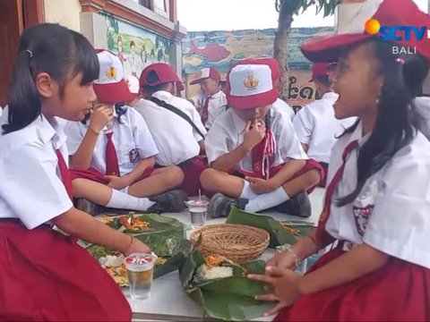 Bukan Program Pemerintah Pusat, Begini Antusiasme Siswa SD Dapat Makan Siang Gratis dari Pemkab Karangasem