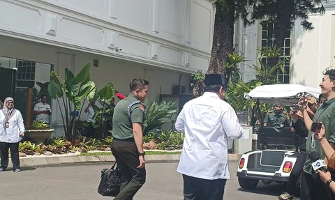 Ditanya Soal Kesehatan Pascaoperasi, Prabowo Pamer Jurus Silat di Istana