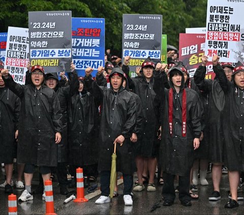 FOTO: Aksi Ribuan Buruh Samsung di Korea Selatan Demo Tuntut Kenaikan Gaji dan Tunjangan