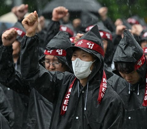 FOTO: Aksi Ribuan Buruh Samsung di Korea Selatan Demo Tuntut Kenaikan Gaji dan Tunjangan