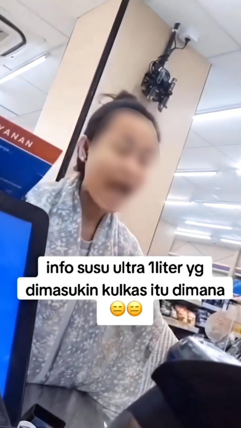 Viral! Video Emak-Emak Tantrum Marahi Kasir Minimarket Gara-Gara Susu UHT 1 Liter yang Dibelinya Gak Dingin