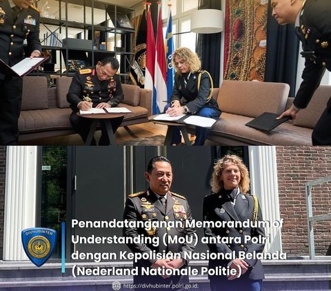 Kepolisian Belanda Didatangi Kapolri dan Para Jenderal Berbintang, Sosok Polisinya Bikin Salfok