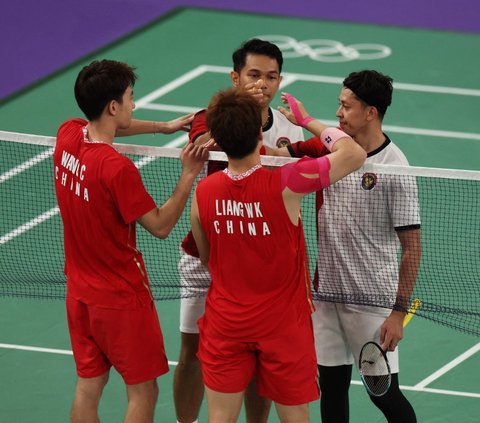 FOTO: Fajar/Rian Tumbang di Perempat Final Olimpiade 2024, Puasa Gelar Ganda Putra Indonesia Berlanjut