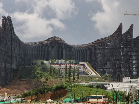Suasana Istana Kepresidenan Jelang Upacara Hari Kemerdekaan RI di IKN.