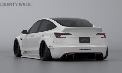 Liberty Walk Sentuh Tesla Model 3, Tampil Gahar dengan Wide Body