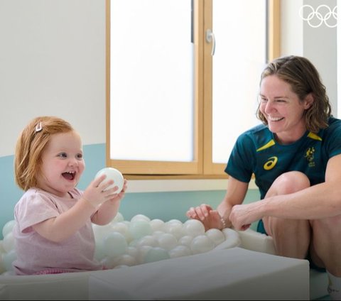 Portrait of Olympic Athletes in Paris Caring for Babies During Matches