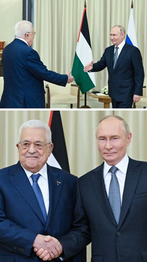 FOTO: Penuh Hangat, Ini Momen Putin Sambut Kunjungan Presiden Palestina