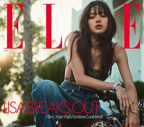 8 Potret Memukau Lisa BLACKPINK di Cover ELLE USA, Tampil Cantik dengan Pose Keren di Atas Motor dan Dress Transparan