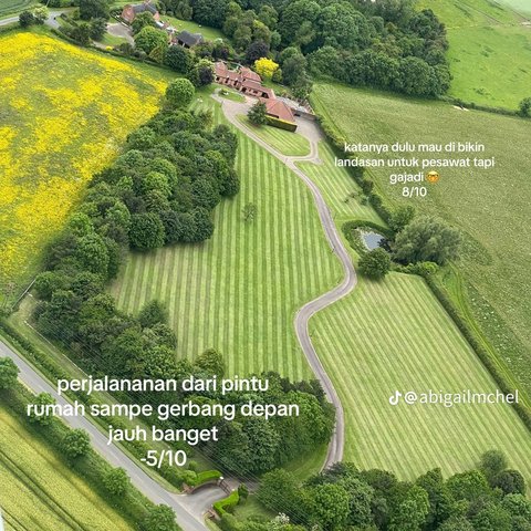 Punya helipad pribadi, rumah nenek Abigail Morris di Inggris ini curi perhatian.