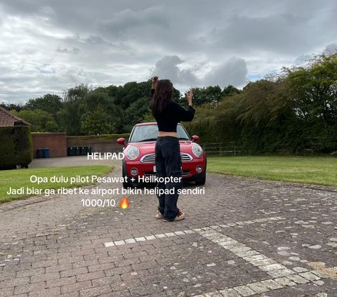 Indonesian Girl Reviews Her Grandmother's House in England, Equipped with a Helipad and the Distance from the Front Door to the Gate is Good for Jogging