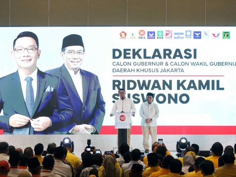 FOTO: Penampakan Kedekatan Gibran Duduk Bareng dengan Ridwan Kamil dan Suswono saat Deklarasi Pasangan Pilgub DKI Jakarta