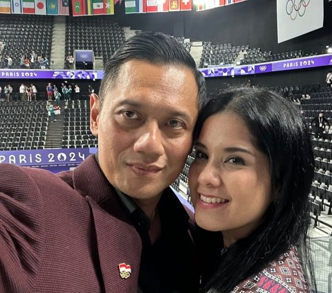 Portrait of AHY and Annisa Pohan Taking Almira to Paris to Watch the 2024 Olympics