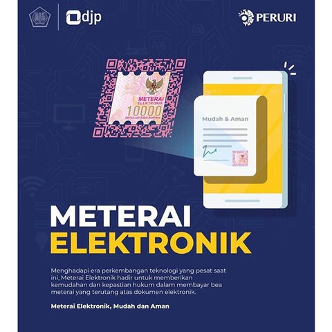 Implementasi e-meterai dan panduan pembubuhan e-meterai.