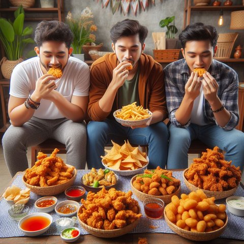 Ilustrasi Makan Gorengan