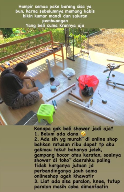 Unik dan Kreatif, Pria yang Berhasil Buatkan Shower dari Paralon untuk Istrinya Ini Curi Perhatian
