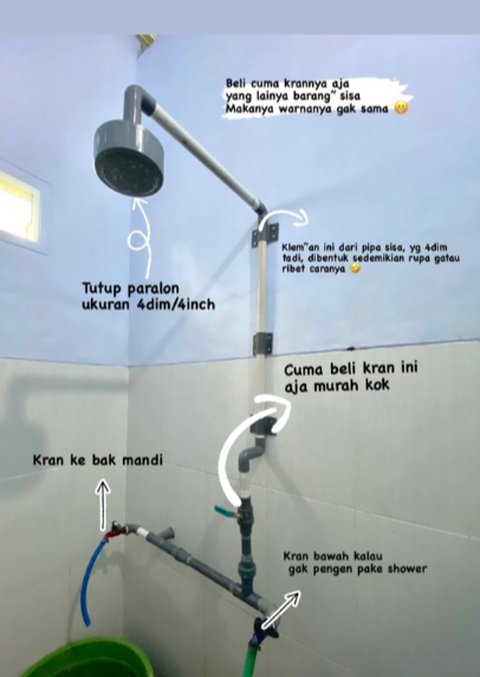 Unik dan Kreatif, Pria yang Berhasil Buatkan Shower dari Paralon untuk Istrinya Ini Curi Perhatian