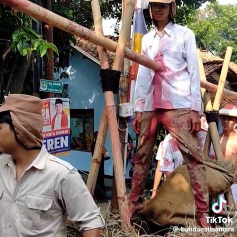 Viral Wanita Ungkap Rahasia Dibalik Orang &lsquo;Ditusuk&rsquo; Bambu Runcing saat Karnaval, Begini Caranya