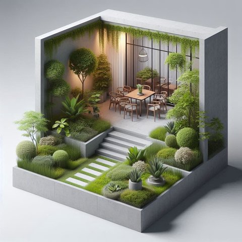 Ilustrasi Desain Taman Minimalis Modern