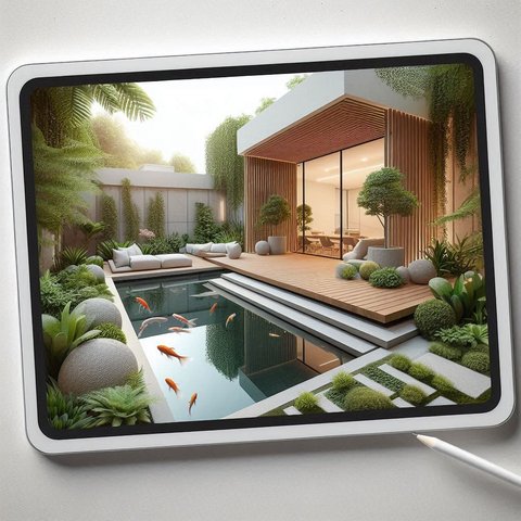 Ilustrasi Desain Taman Minimalis Modern