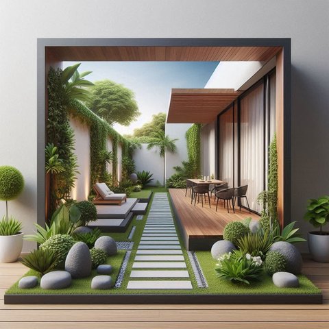 Ilustrasi Desain Taman Minimalis Modern