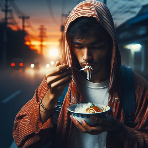 Ilustrasi Makan Terburu-buru