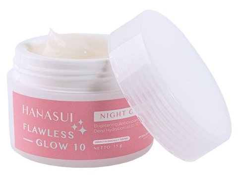 4. Hanasui Flawless Glow 10 Night Cream: Melembapkan Kulit Kering hingga 72 Jam