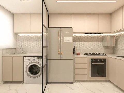 5.  Dapur dengan Cuci Baju di Ruang Cuci Bergaya Loft