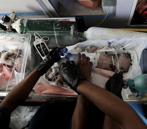 FOTO: Potret Pilu Bayi-Bayi Prematur Terdesak Serangan Israel di Jalur Gaza