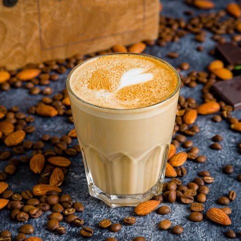 Ilustrasi flat white coffee.