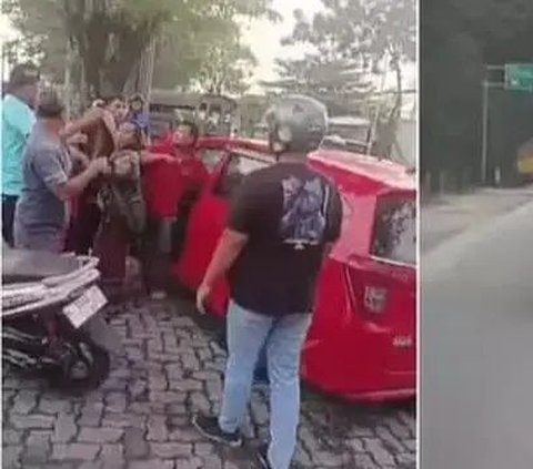 Viral Aksi Polisi Bergelantungan di Kap Mobil yang Ngebut di Jalanan Kudus Jateng.