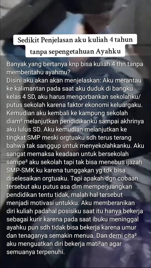 Tak Ingin Bebani Sang Ayah, Wanita Ini Kuliah Diam-diam dengan Biaya Sendiri, Momen Wisudanya Penuh Haru