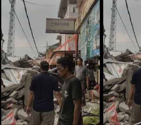 Moments Before a 3-Story House in Bandung Collapses to the Ground