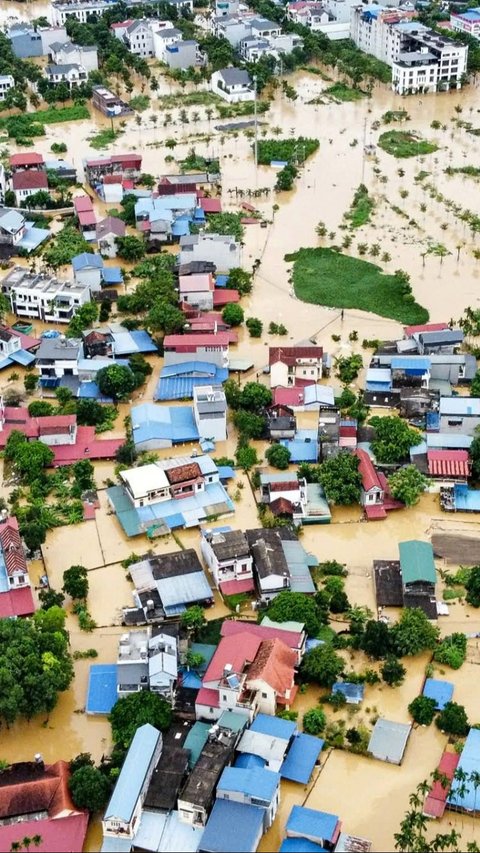 Topan Super Yagi, yang merupakan salah satu badai paling dahsyat dalam beberapa tahun terakhir, telah menyebabkan kerusakan besar di bagian utara Vietnam. Foto: Xuan Quang / AFP