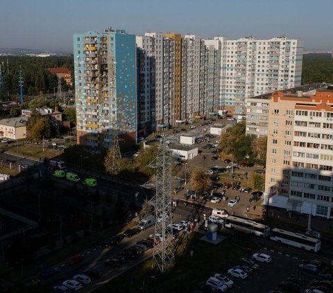 FOTO: Sisa-Sisa Serangan Mengejutkan Ukraina ke Jantung Rusia, Gedung Apartemen Hancur dan Warga Tewas