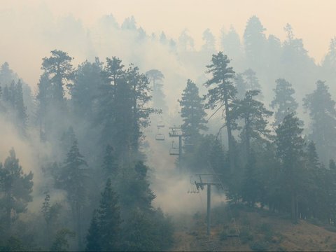 FOTO: Ekstremnya Gelombang Panas di Amerika Serikat, Amukan Kebakaran Hutan Hancurkan Resor Ski