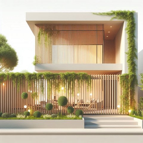 Desain Pagar Kayu Minimalis