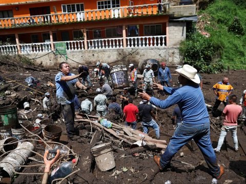 FOTO: Tragis! Longsor Kubur Delapan Rumah di Meksiko, Satu Anak Tewas, Beberapa Lainnya Hilang