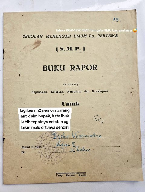 Sang Anak Temui Rapor Jadul hingga Ijazah Milik Ayahnya, Penampakannya Curi Perharian