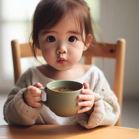 Ilustrasi Anak Minum Jamu