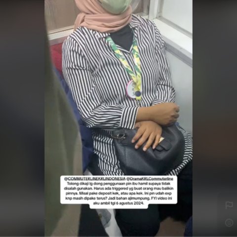 Penumpang KRL Wanita Sengaja Pakai Pin Hamil Kadaluarsa