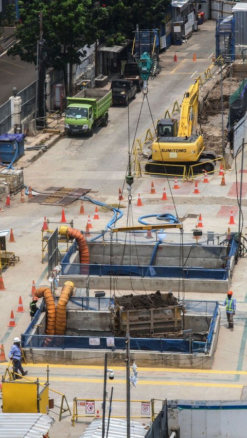 FOTO: Penampakan Terkini Progres Pembangunan MRT Jakarta Fase 2A Bundaran HI-Kota